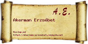 Akerman Erzsébet névjegykártya