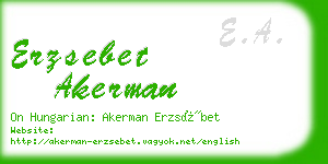 erzsebet akerman business card